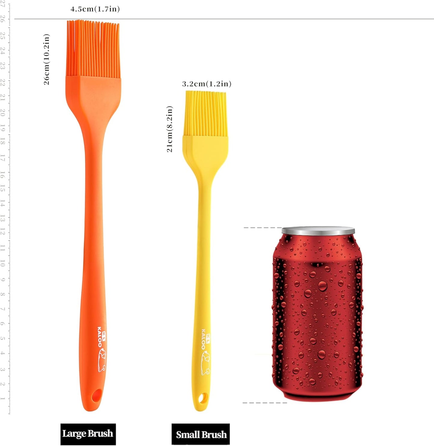 4PCS Silicone Basting Pastry Brush, Kaloo Kitchen Cooking Brush for Food Butter Oil BBQ Sauce Baking, Heat Resistant & Dishwasher Safe (Stylish Dog Pattern)