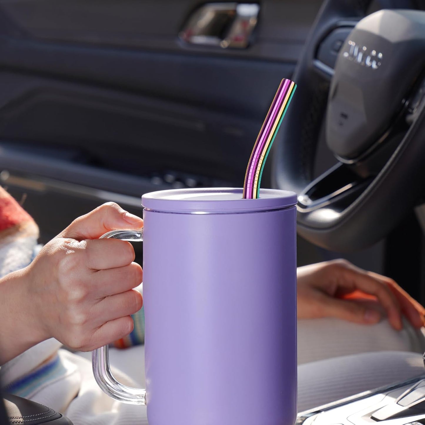 Tomorotec 11 Inch Stainless Steel Reusable Drinking Straws 14PCS & 2 Cleaning Brushes Set with Curved & Straight Designs, Compatible with 30oz Stanley Tumblers, Dishwasher Safe, BPA-Free (Metallic)