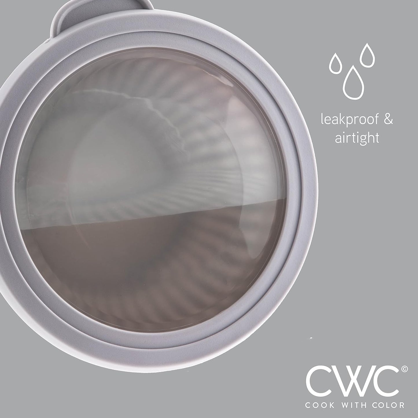 COOK WITH COLOR Prep Bowls with Lids- Wide and Deep Nesting Plastic Small Mixing Bowl Set with Lids, 8 Piece Set - Deep Bowls, Gray