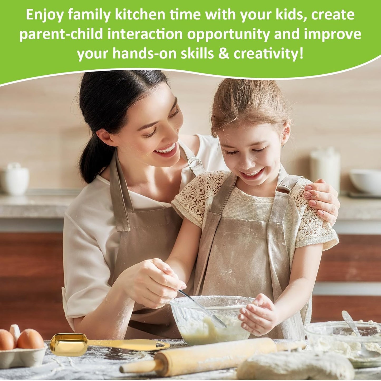 2 Pcs 1/4 Teaspoon(1.25 mL | 1/4 Tsp | 1/16 Tbsp | 1.25 cc | 1/32 oz) Stainless Steel Single Measuring Spoon, Long Handle Metal Measuring Spoon, Kitchen Gadgets for Cooking & Baking(Gold)