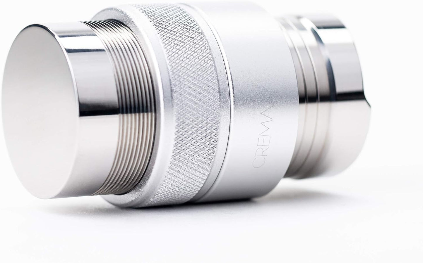 Crema Coffee Products 39.25mm Hand Tamper & Coffee Distributor | Compatible with Flair Classic, Signature,and Neo | Double-Sided, Adjustable Depth Tool | Made with Durable 304 Stainless Steel | Silver