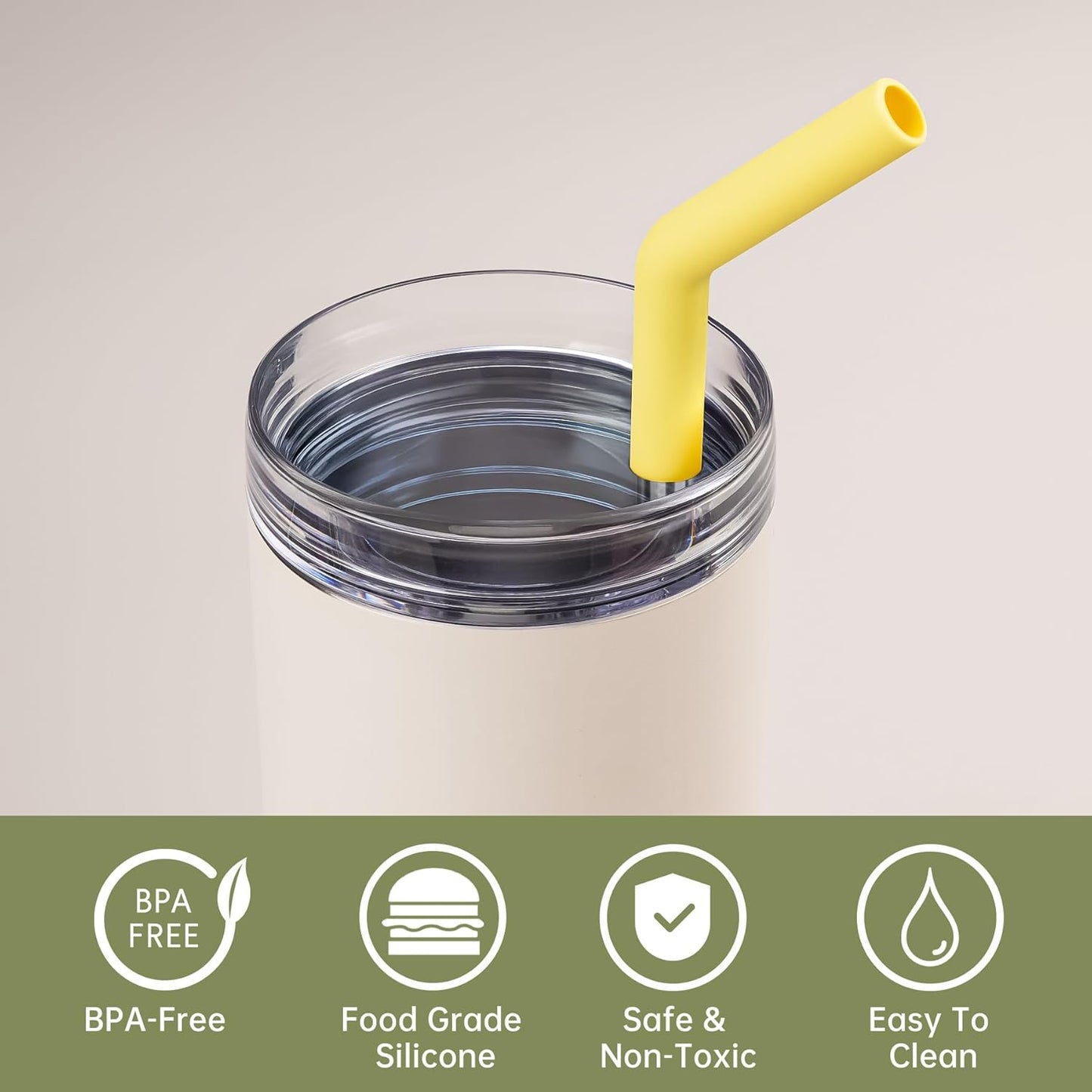 Tomorotec 6-Pack Stainless Steel Drinking Straw with 6 Silicone Tips, 3 Sizes Metal Reusable Straws Fit for Stanley Quencher Tumblers 40oz, 30oz, 20oz, 14oz, with 2 Cleaning Brushes