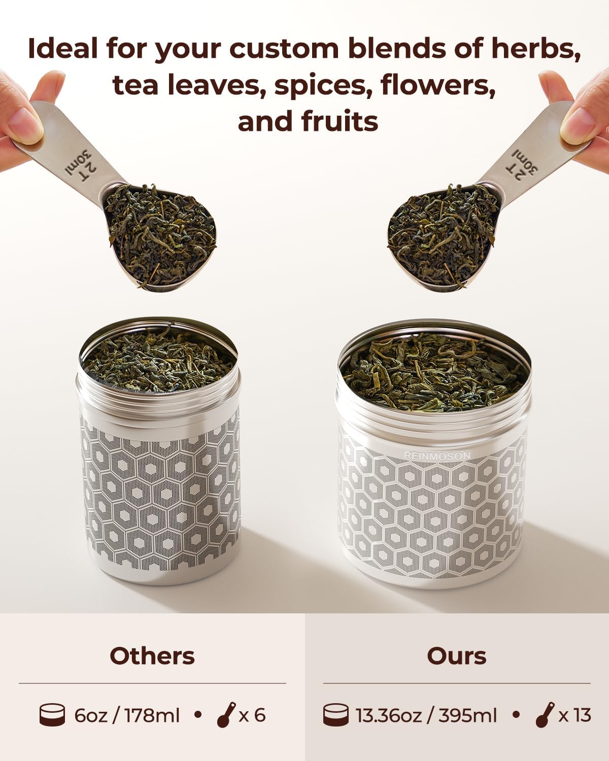 2 Pack Reinmoson Extra Large Tea Infuser for Loose Tea & Spice Infuser for Cooking, Extra Fine Mesh Large Tea Strainers for Loose Tea, 304 Stainless Steel Loose Leaf Tea Steeper