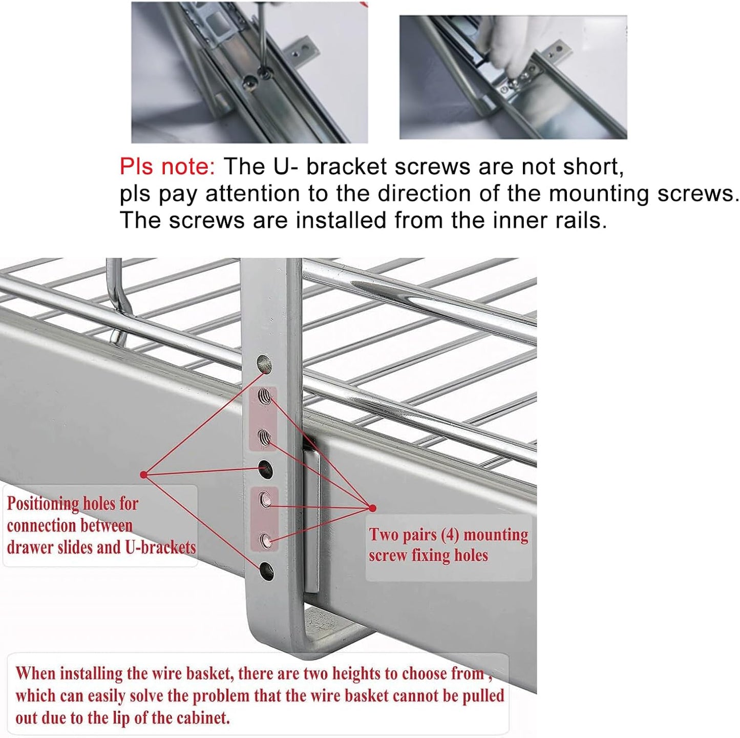 DINDON 2 Tier Pull Out Cabinet Organizer (11" W x 18" D) Heavy-Duty Metal Sliding Drawer Shelf, Two Tier Pull Out Shelves for Kitchen Cabinets, Pantry, Bathroom, Chrome Finish