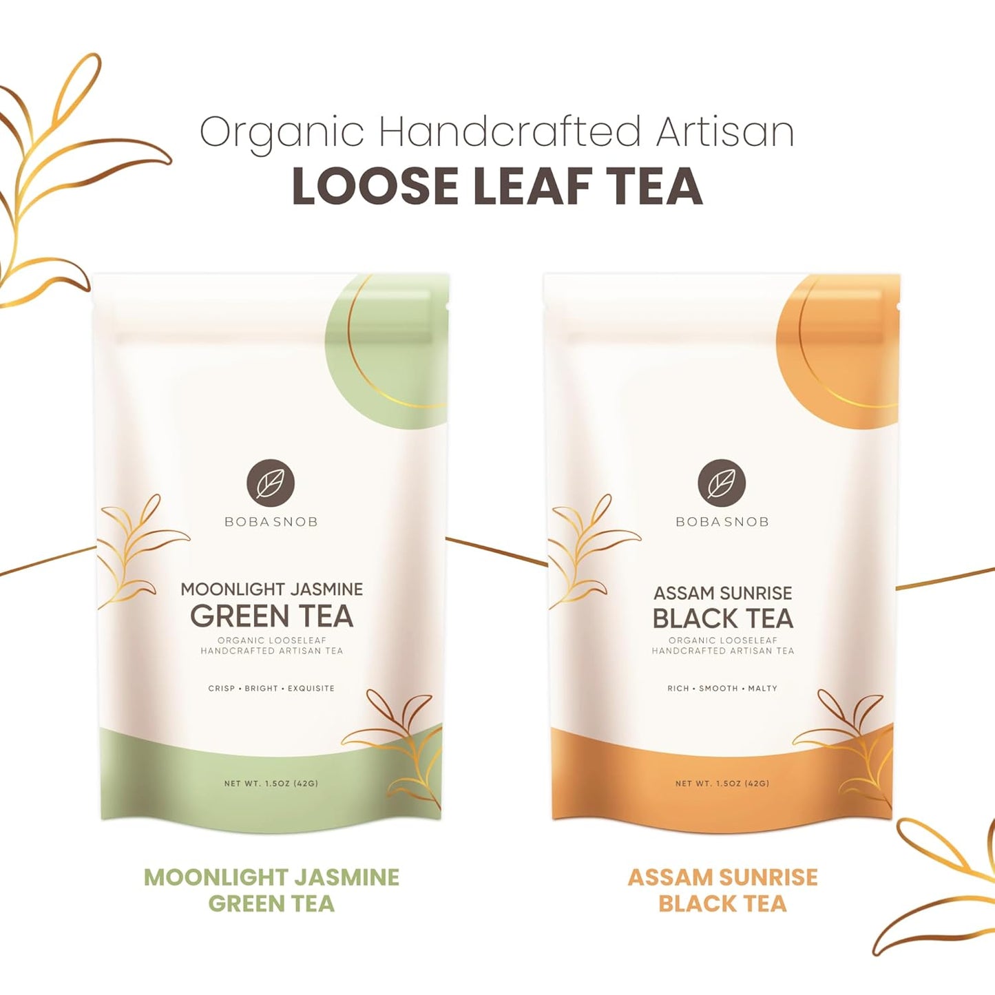 Boba Snob Boba Tea Making Kit, Bubble Tea Kit with Boba Gift Set, Boba Tea Maker Kit with 5 Premium Loose Leaf Teas, Tumbler, Two Stainless Steel Boba Straws, Teaspoon, and Tapioca Boba Pearls (Small)