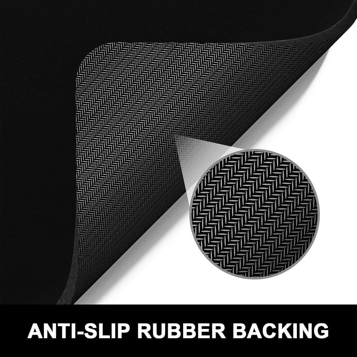 Rnivvi Dish Drying Mat, 16x18" Absorbent Drying Mat for Kitchen Counter, Cute Heat Resistant Dish Drying Pad Anti-Slip Dish Mat Drying Kitchen Mat, Dish Rack Mats for Bar Counter, Jet Black