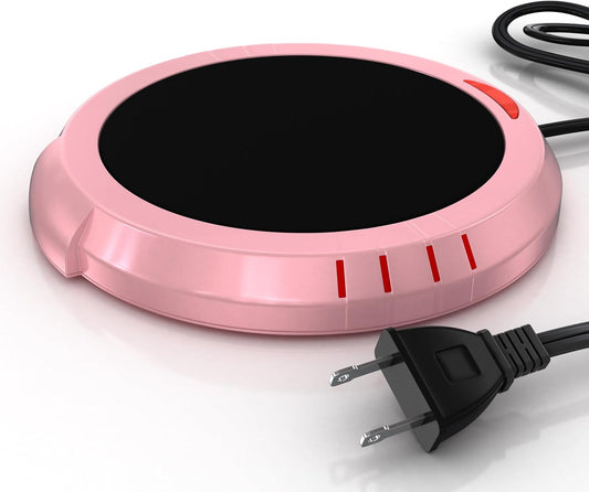 Large Candle Warmer Plate Safely Releases Scents Without a Flame - Used as Candle Jar Warmer, Coffee Warmer, Mug Warmer, Cup Warmer, Tea Warmer Desk in Your Home & Office, 1 Pack, Pink