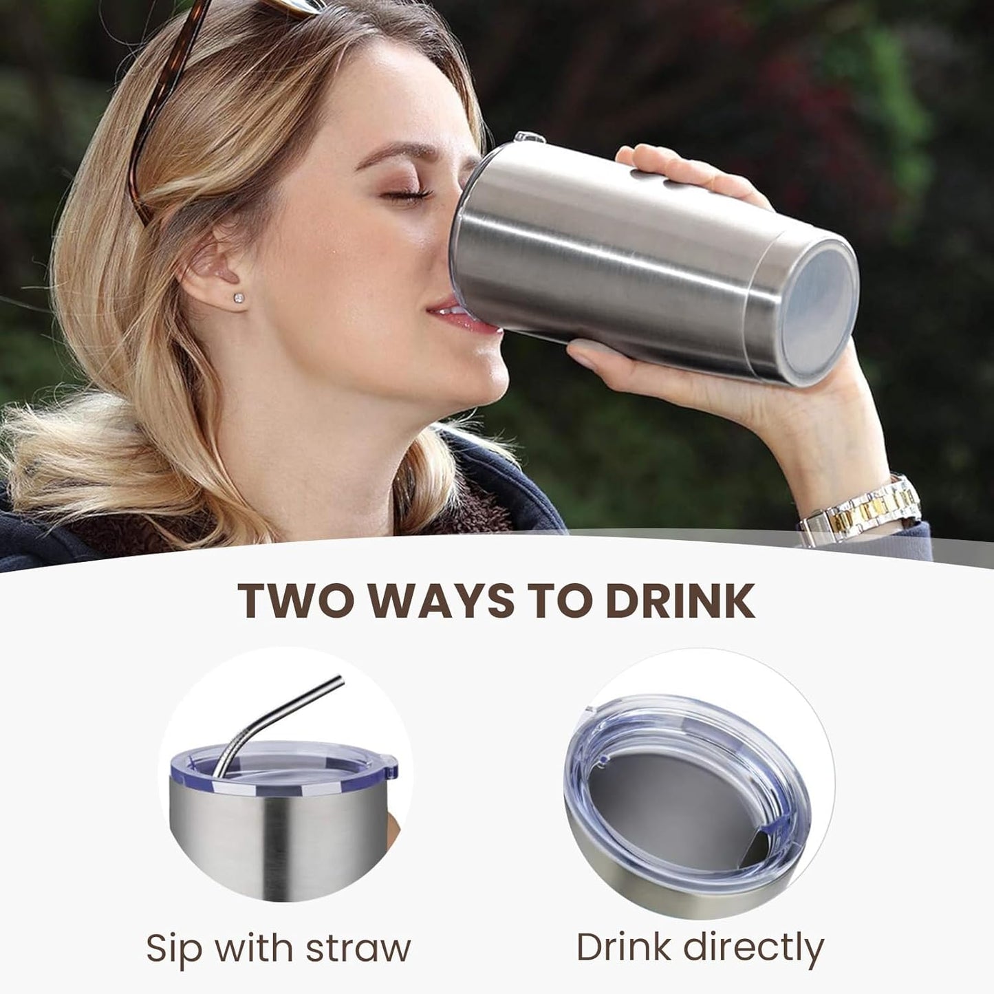 MEWAY 20oz Tumbler 12 Pack Double Wall Vacuum Insulated Travel Mug Bulk, Stainless Steel Tumblers with Lid and Straw, Durable Powder Coated Coffee Cups for Cold & Hot Drinks (Silver, 12)