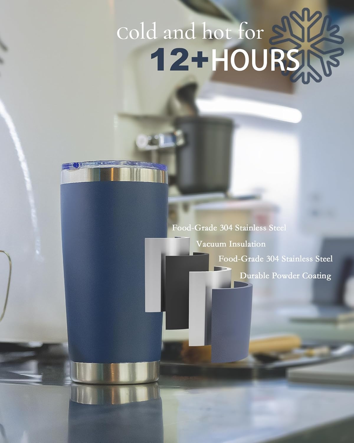 Travel Coffee Tumbler 20oz, 1 Pack Leakproof Travel Coffee Mug with Lid and Straw, Stainless Steel Double Wall Vacuum Insulated Tumbler for Hot/Iced Drinks (Textured Matte, Red)