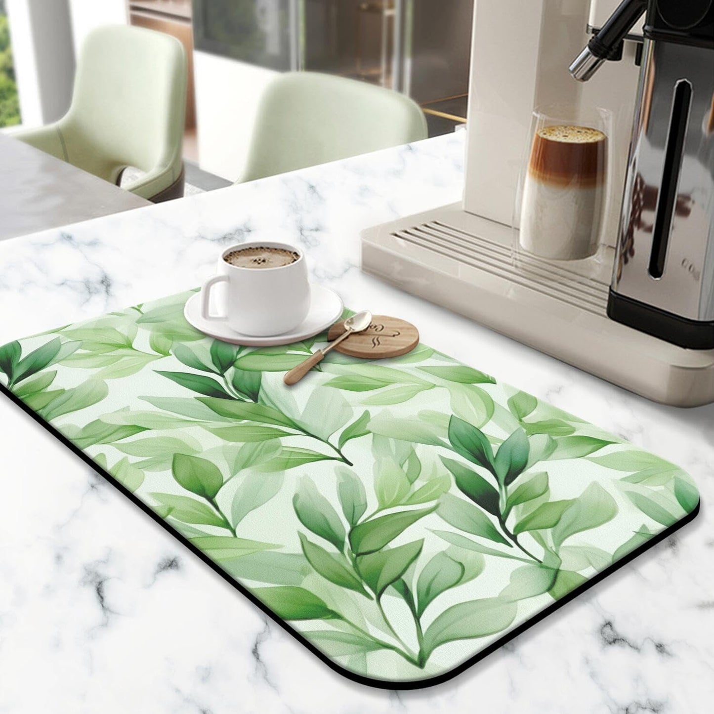 Diatom Mud Drying Mat 12x19.5 Inch - Super Absorbent Fast Dry Kitchen Counter Mat with Non-Slip