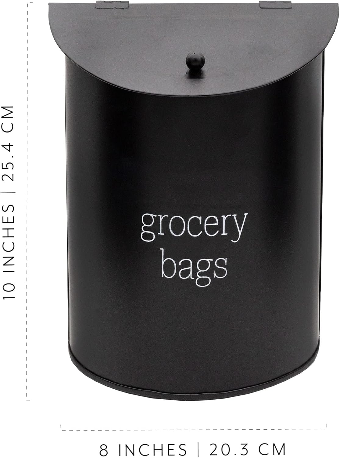 AuldHome Design Enamelware Grocery Bag Holder (Black); Wall-Mounted Modern Farmhouse Style Plastic Bag Dispenser for Kitchen or Laundry Room