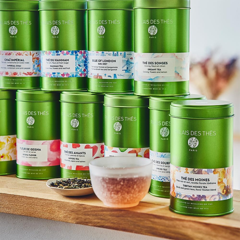 Palais des Thés - Icy Mint Tea - Green Tea & Peppermint - 3.5oz Loose Leaf Metal Gift Tin, Serves 20-25 Cups