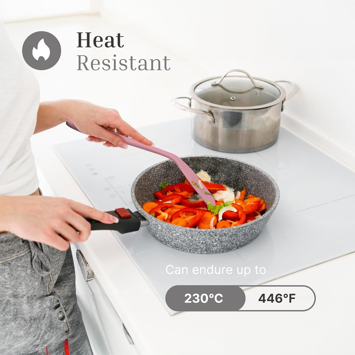 3 Pcs Colorful Silicone Slotted Turner Set, Heat Resistant Non-Scratch Kitchen Spatula Flipper with Comfortable Handle for Non-Stick Cookware