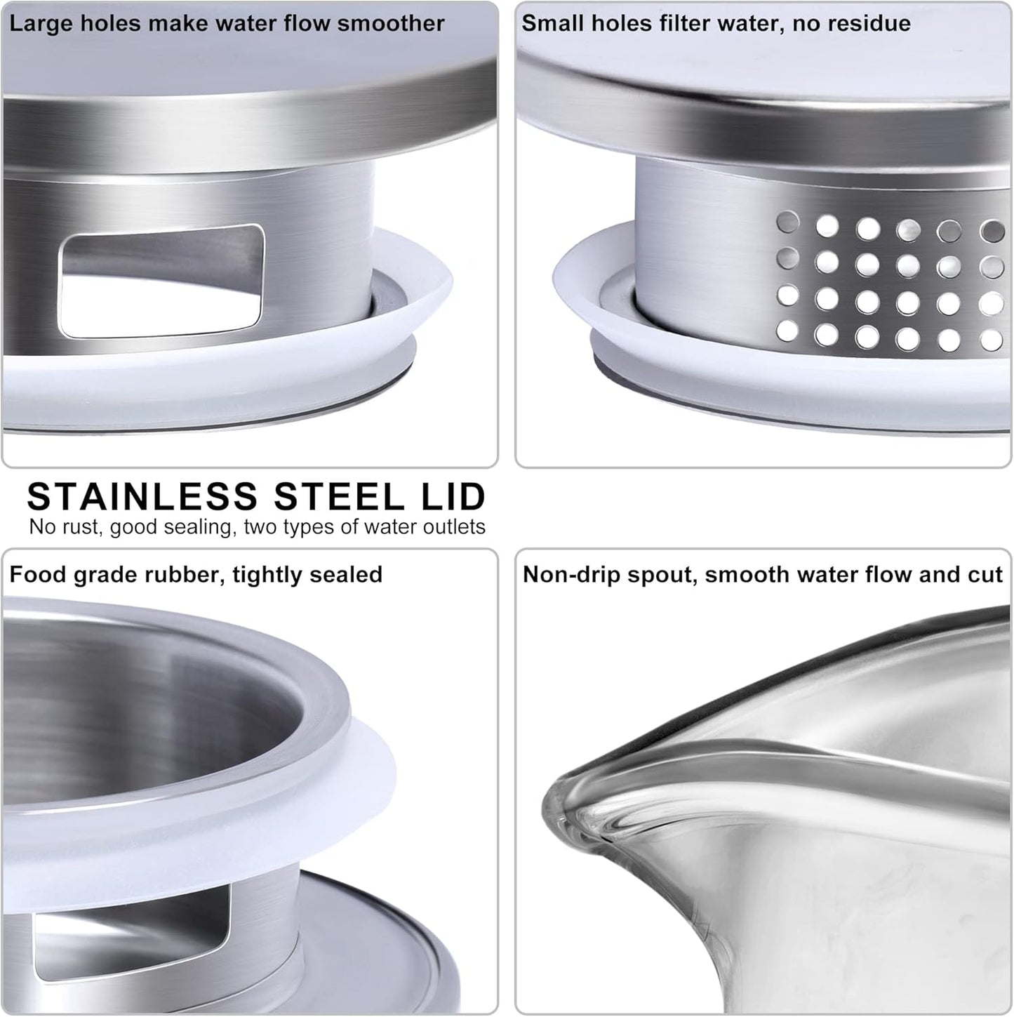 Joeyan 2 Liter 68oz Glass Pitcher with Lid, Large Heat Resistant Glass Water Carafe with Handle and Scale Line for Hot/Cold Drinks- Water, Cold Brew, Iced Tea & Juice, Including Long-Handled Brush