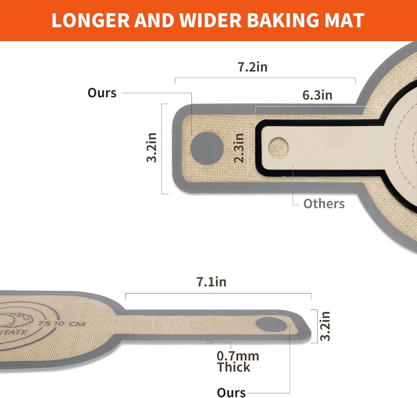 Silicone Bread Sling Dutch Oven Liner, Non-Stick & Easy Clean Reusable Oval and Round Silicone Bread Baking Mat with Long Handles, Easy to Transfer Sourdough Bread - 2 Gray Set