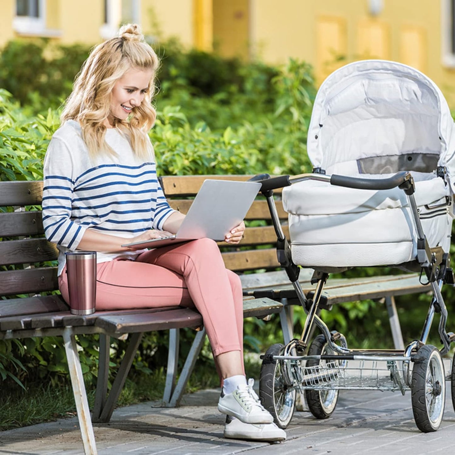 StarSpeed 20oz 8 pack Insulated Tumblers with Lid Stainless Steel Double Wall Tumbler Travel Coffee Cups Powder Coated Tapered Metal Thermal Mug Indoor Outdoor for Hot and Cold Drinks