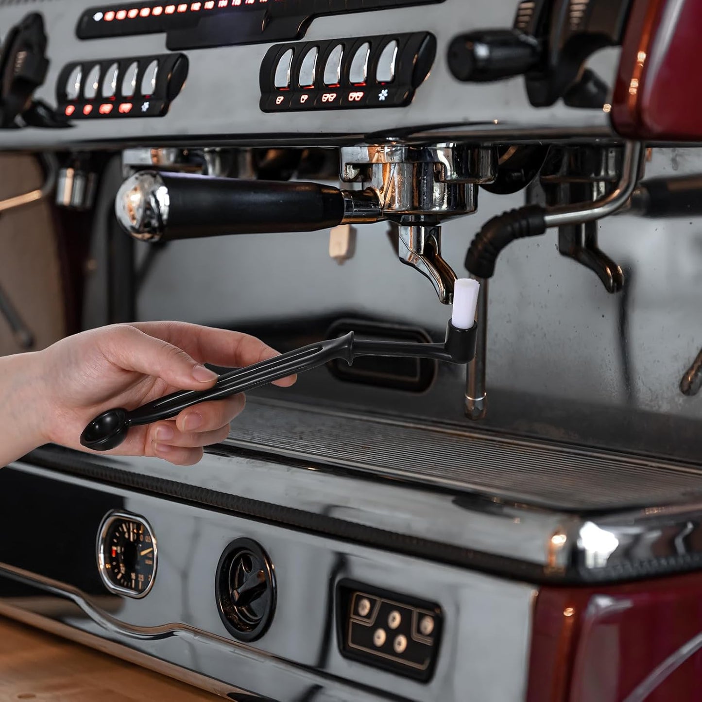 Espresso Machine Cleaning Brush Kit 2 Pieces Coffee Cleaning Brush with Spoon for Coffee Grinder