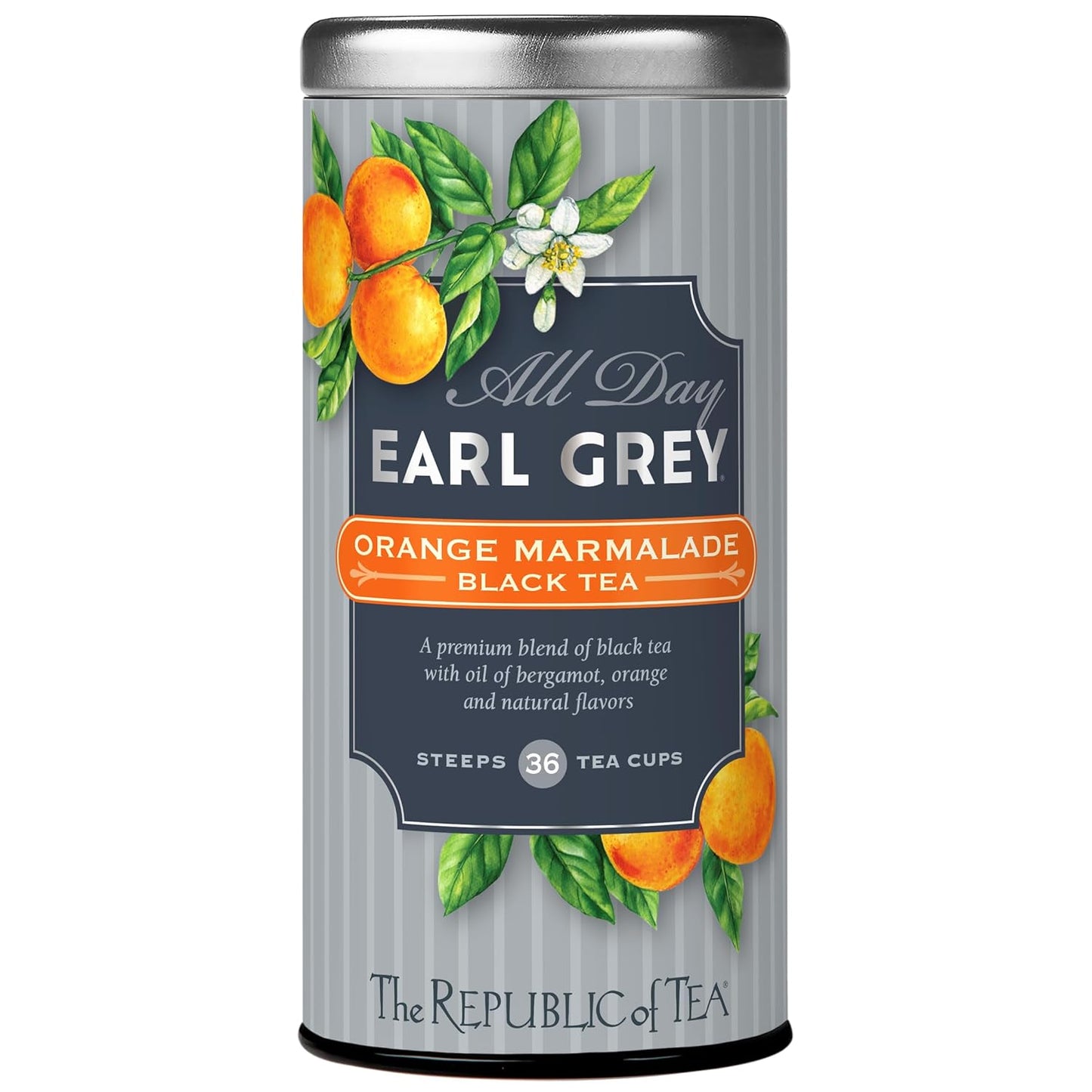The Republic of Tea – All Day Earl Grey® Orange Marmalade Black Tea, Naturally Caffeinated, 36 Tea Bags