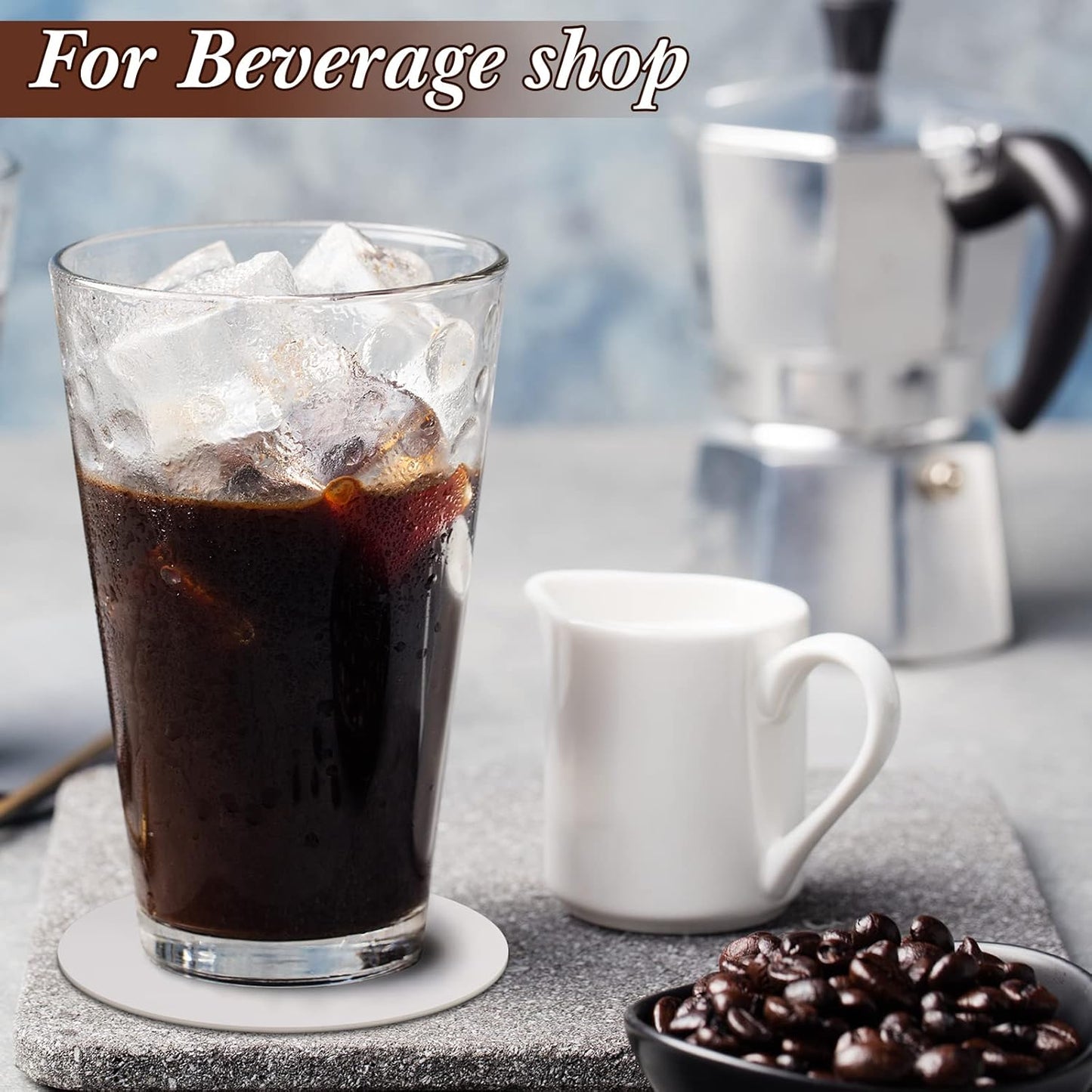 TaoBary 600 Pcs Disposable Paper Coasters Bulk 1MM, 4 Inch Round Cardboard Coasters Blank for Bar Drinks DIY Crafts Arts Wedding (White)