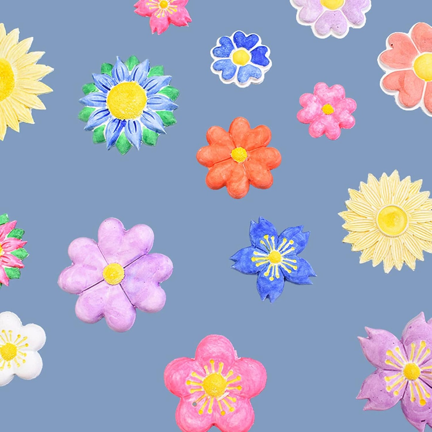 9 Pcs Flowers Fondant Molds,Flower Silicone Mold for Cupcake Dessert Chocolate Jelly Cookie Decor, Jewelry, Pastry, Chocolate,Handmade Soap Mould Candy Making(Pink)