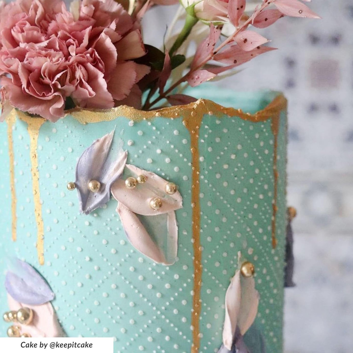 Cake Baking Stencil - Seamless Delicate Pattern for Decorating Tall Double Barrel Cake to Use with Buttercream, Royal Icing, Ganache, Paint, Airbrush (DIADOT)