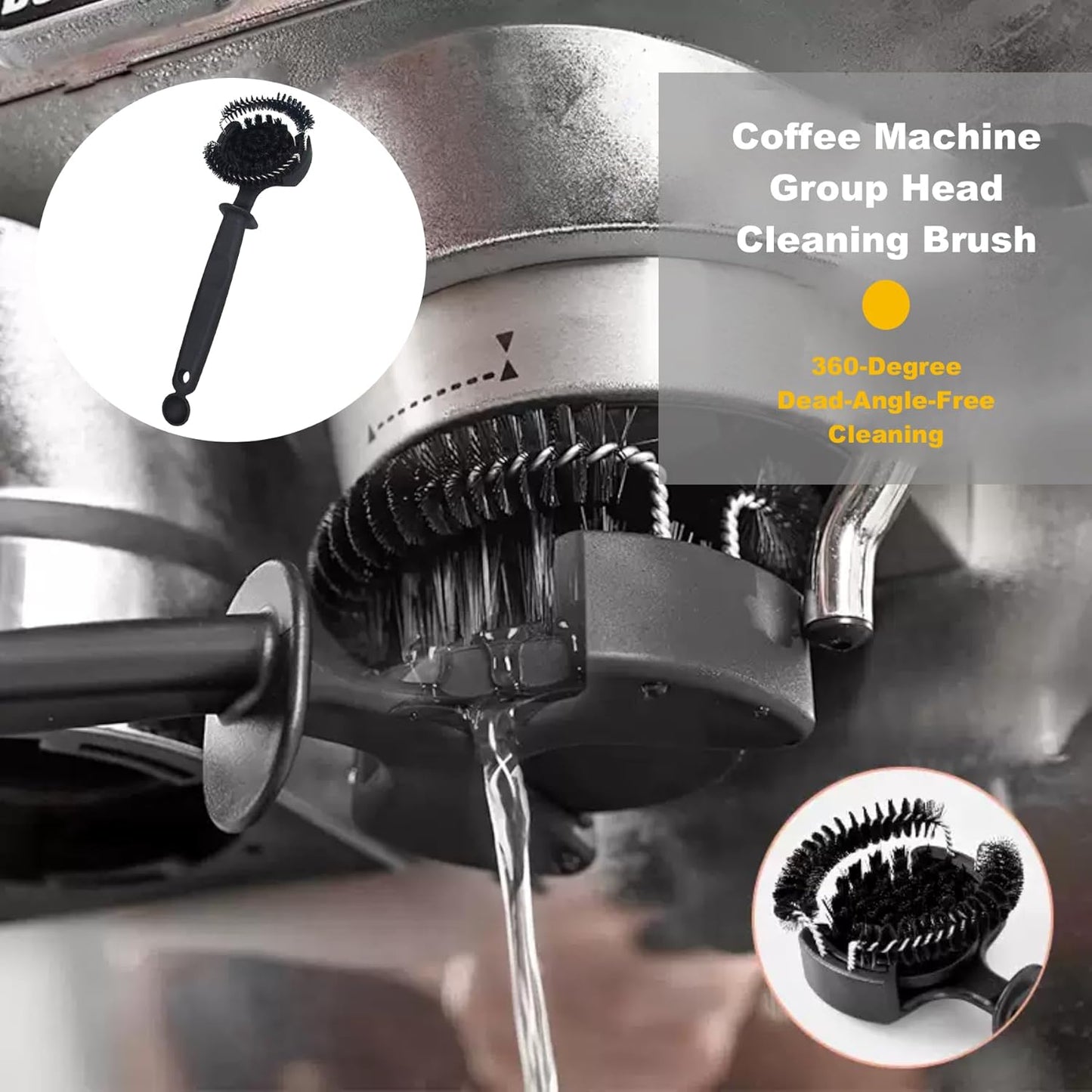 Espresso Coffee Machine Cleaning Brush Set,Group Head Cleaning Brush,Coffee Portafilter Cleaning Brush,360°Nylon Bristle,Effectively Cleaning, Barista Cleaning Tools,58MM