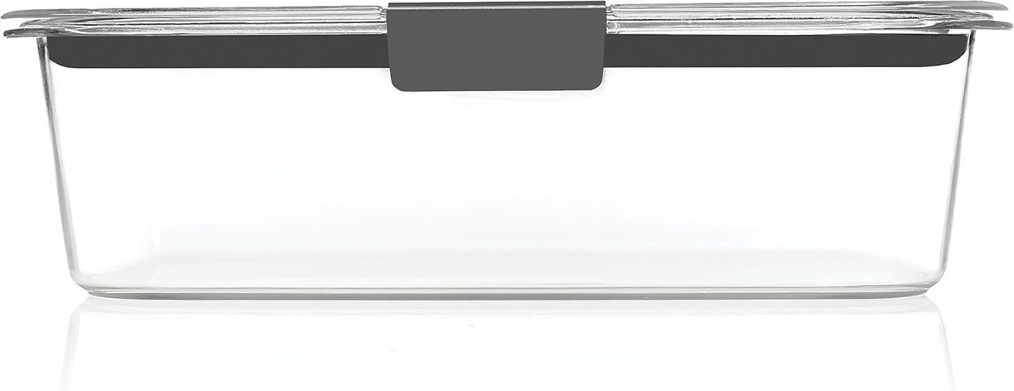 Rubbermaid Brilliance Food Storage Container, Large, 9.6 Cup, Clear 2024351 (Pack of 2)