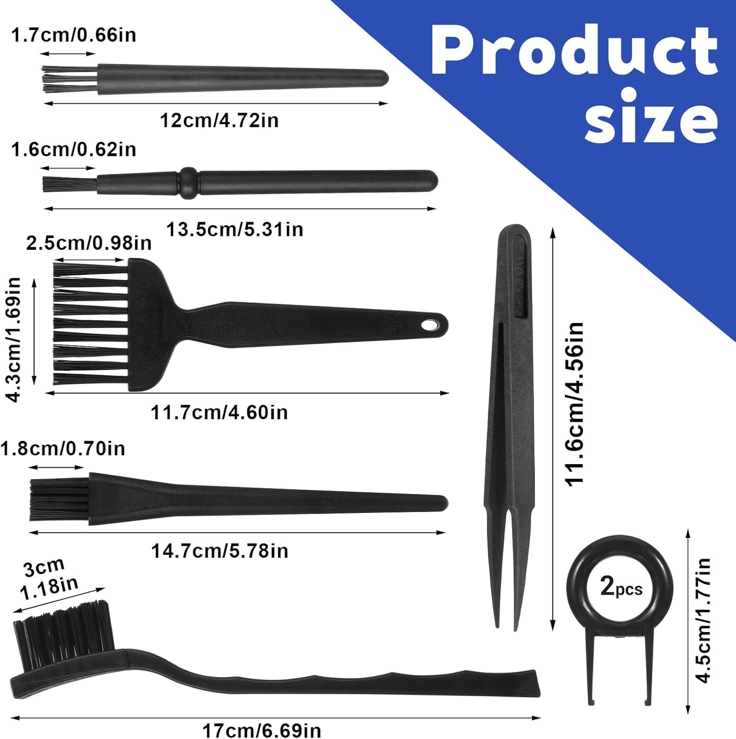 8 Pcs Keyboard Brush Keyboard Cleaning Kit Anti Static Brush Mini Pp Handle Nylon Anti Static Electronic Dust Electronic Dust Cleaning Brushes for Computer and Small Spaces