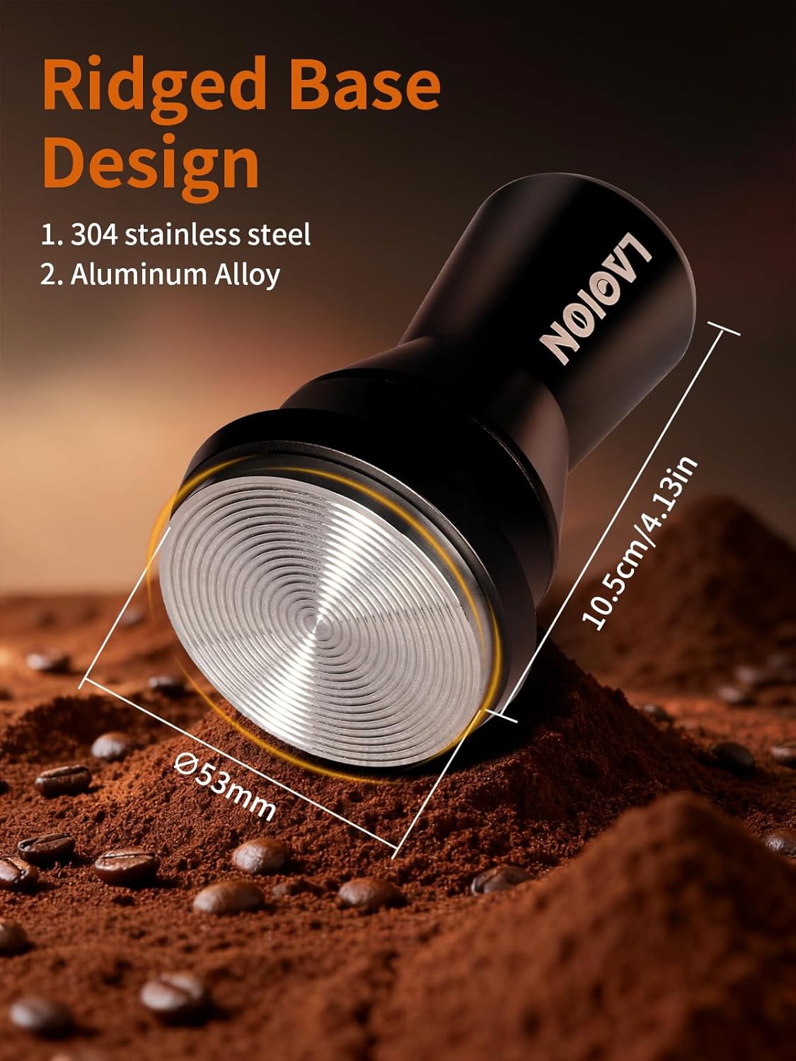 53.3mm Espresso Tamper, Coffee Espresso Accessories with Ergonomic Handle, Tamper Tool Espress Includes 15lb/25lb/30lb Replacement Spring, Coffee Tamper Fits for Breville 54mm Portafilters