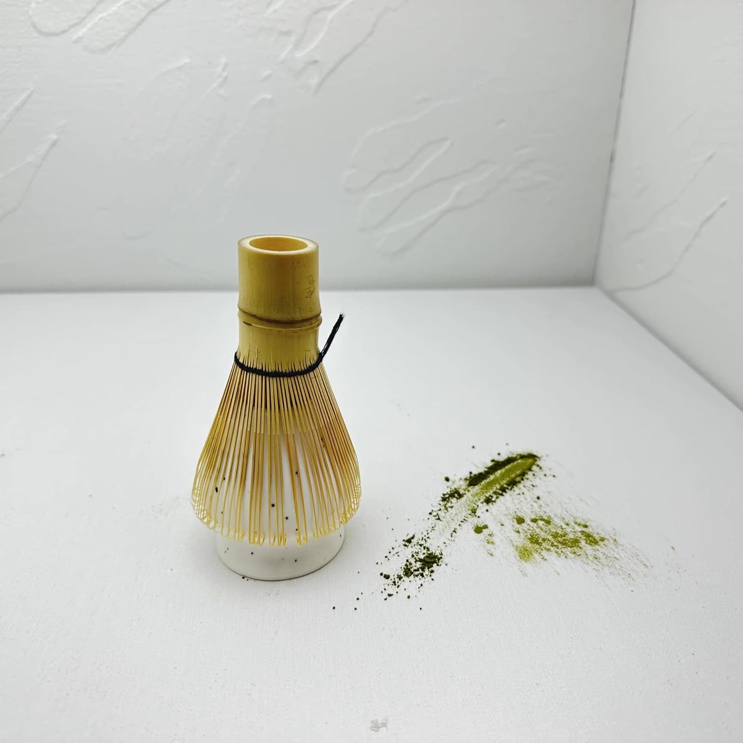 7-piece matcha kit includes matcha bowl. white speckled matcha tea set with bamboo whisk -, sifter, scoop, stainless steel filter, tea caddy, cloth & gift box - for matcha green (7)