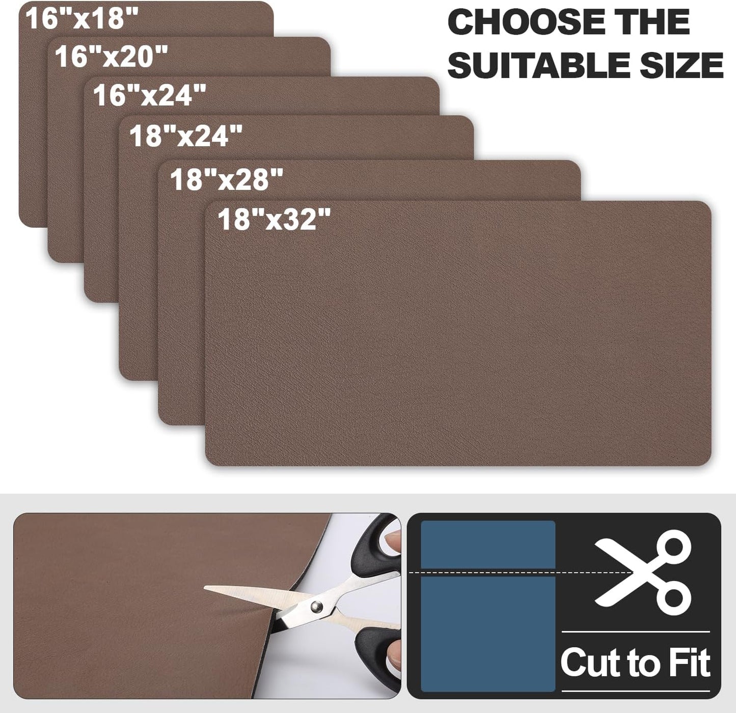 Dish Drying Mat for Kitchen Counter | Coffee Bar Mat for Countertops | Heat Resistant Drainer Mat with Non-slip Rubber Backed | Hide Stain Kitchen Absorbent Draining Mat | Brown 16"x24"