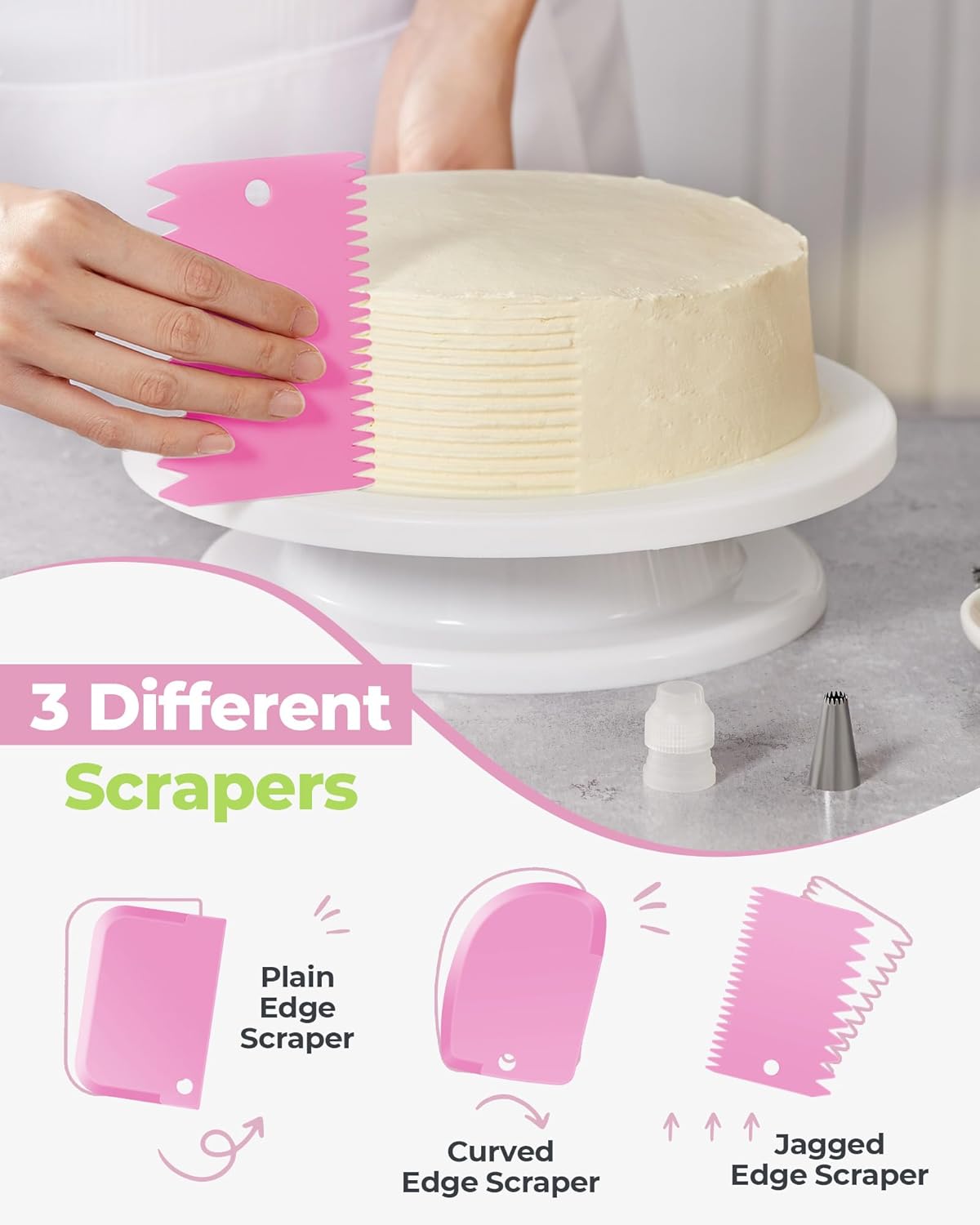 Kootek 90 PCs Piping Bags and Tips Set, Cake Decorating Supplies Kit with 55 Numbered Icing Piping Tips, 20+2 Pastry Bags for Cake Cupcake, Frosting Piping Kit with Booklet and eBook