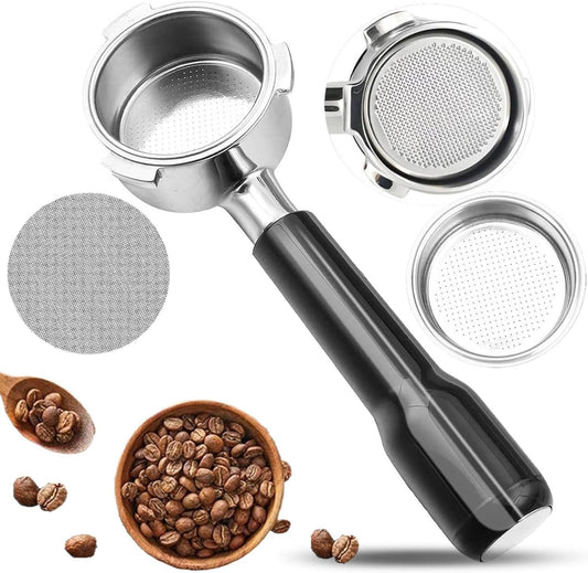 54mm Coffee Bottomless Portafilter, Compatible with Breville Barista Bes 870/878/880/876/840/810/500/450 Replacement Parts Bottomless Portafilter(Black)