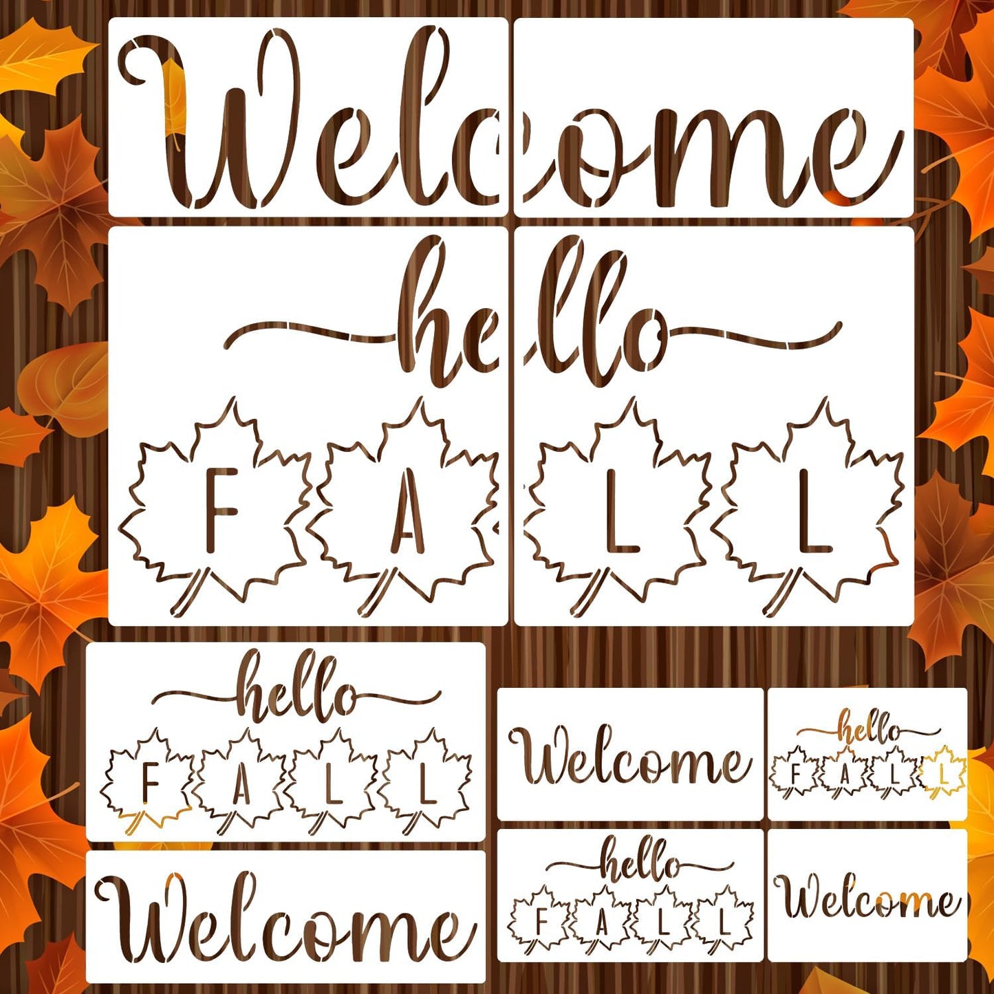 Fall Stencils Hello Fall Doormat Stencils for Painting on Wood Door Mats Fabrics Porch Hanger