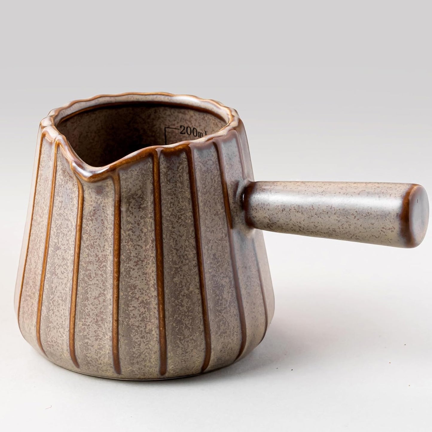 Espresso Cup, Ceramic Espresso Measuring Cup with Handle, Expresso Shots Cups with Spout, Espresso Accessories, 200ML/6 OZ, Dark Agate Red