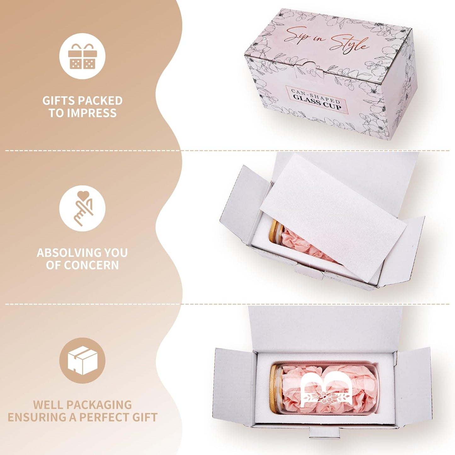 Personalized Gifts for Women, Monogrammed Glass Cups with Lids and Straws, Custom Tumbler, Cute Customized Mug, Aesthetic Stuff, Initial Iced Coffee Cup, Drinking Glasses, Birthday Teacher Gifts, R