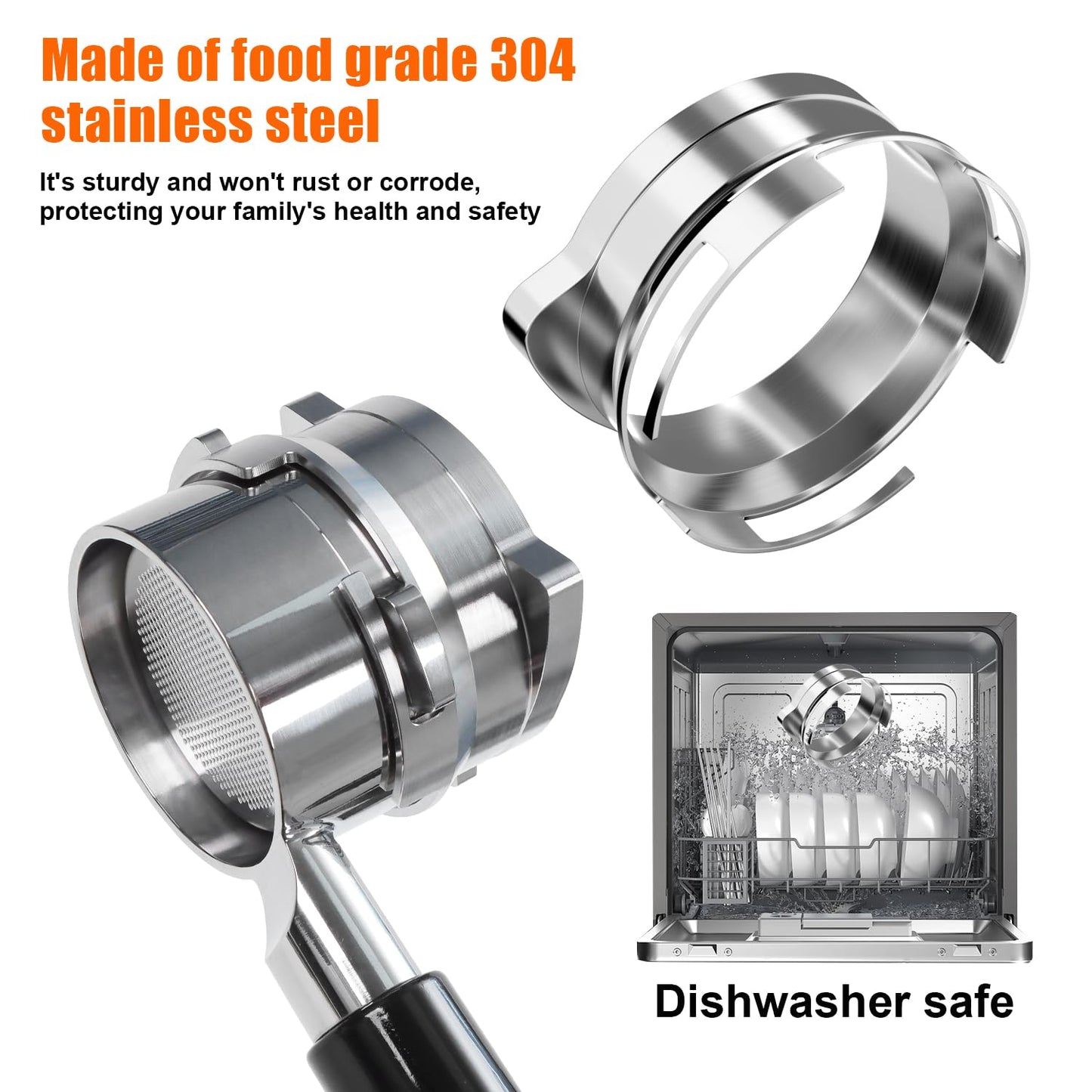 54mm Espresso Dosing Funnel,Hands-Free Espresso Funnel with Grinder Trigger for Breville Barista Portafilters