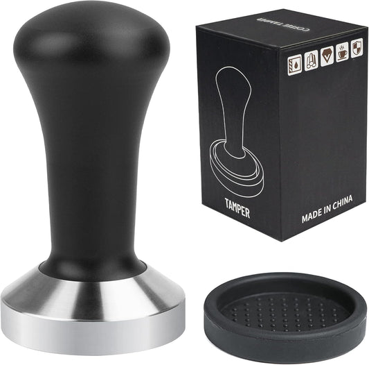 51mm Coffee Hand Tamper 304 Stainless Steel Base Professional Espresso Press for Portafilter Coffee Machine Barista Tool (51mm)