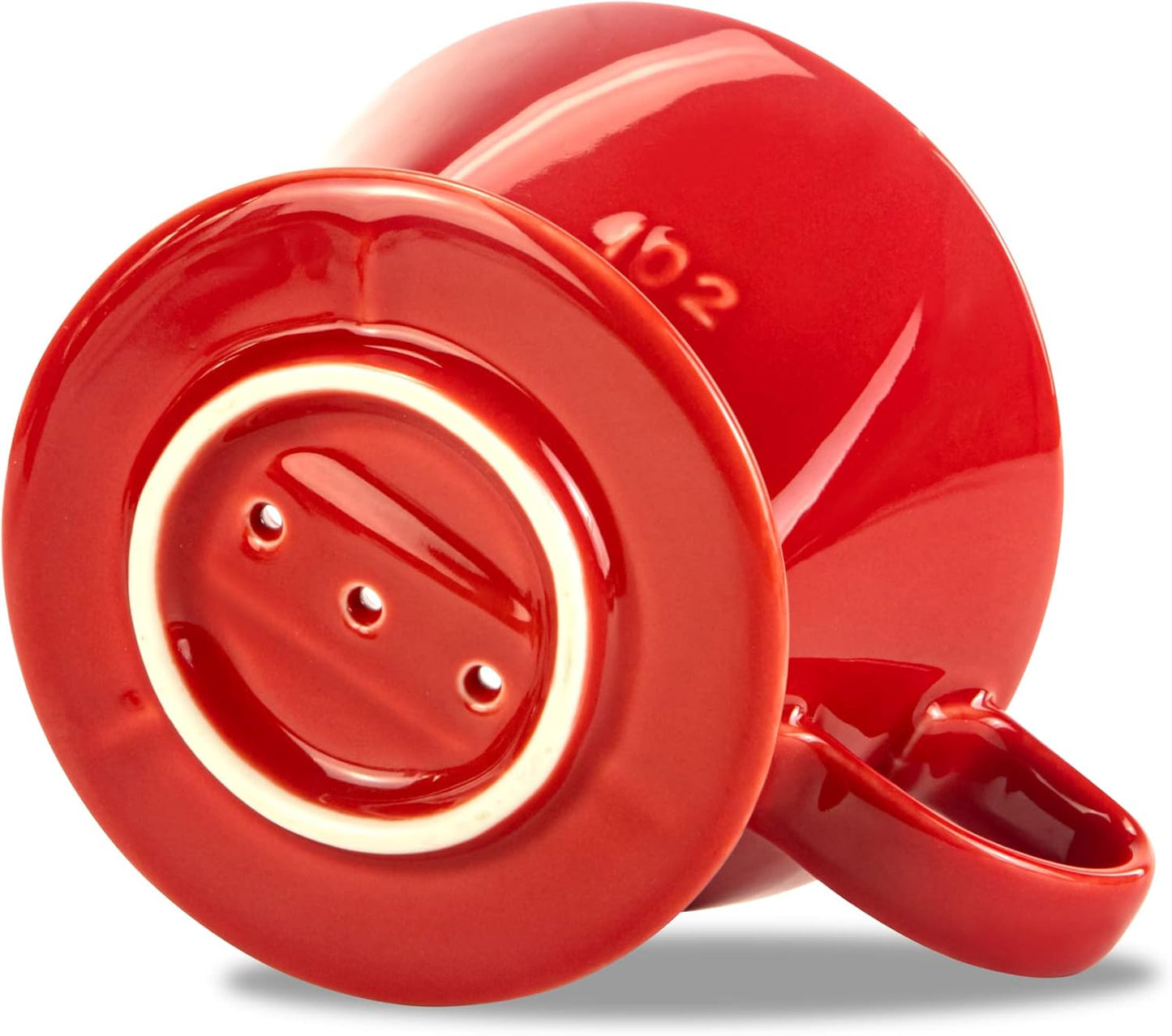 Pour Over Ceramic - Coffee Dripper Ceramic Coffee Maker with 3 Holes Flat Bottom, Porcelain Slow Filter Cone for Travel, Camping, Office, Home, Coffee Maker Brew