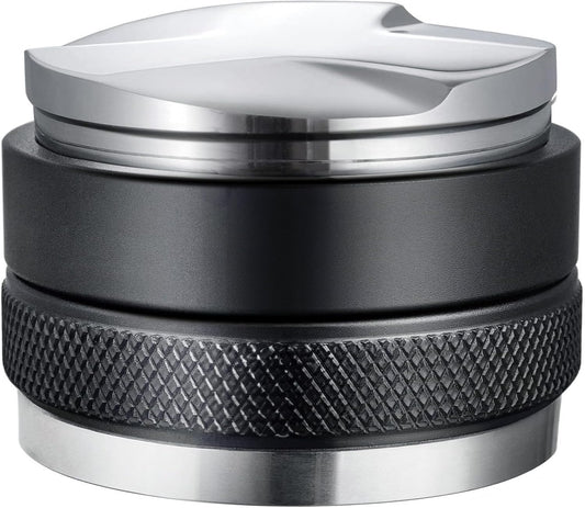 51mm Adjustable Coffee Distributor & Tamper, Dual Head Coffee Leveler, Compatible with 51mm Delonghi Portafilter, 2-in-1 Espresso Hand Tamper with Adjustable Depth