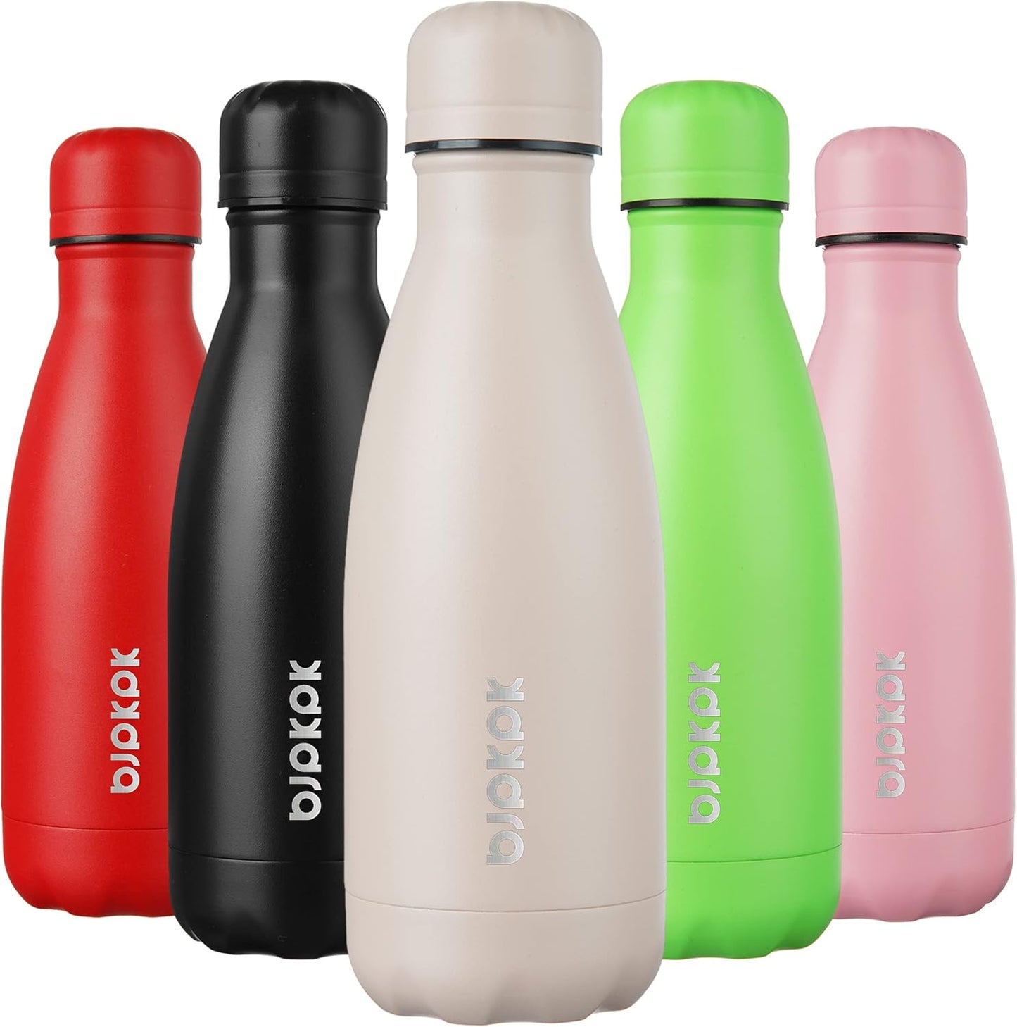 BJPKPK 12oz Small Water Bottle Stainless Steel Insulated Water Bottle for Travel,Apricot