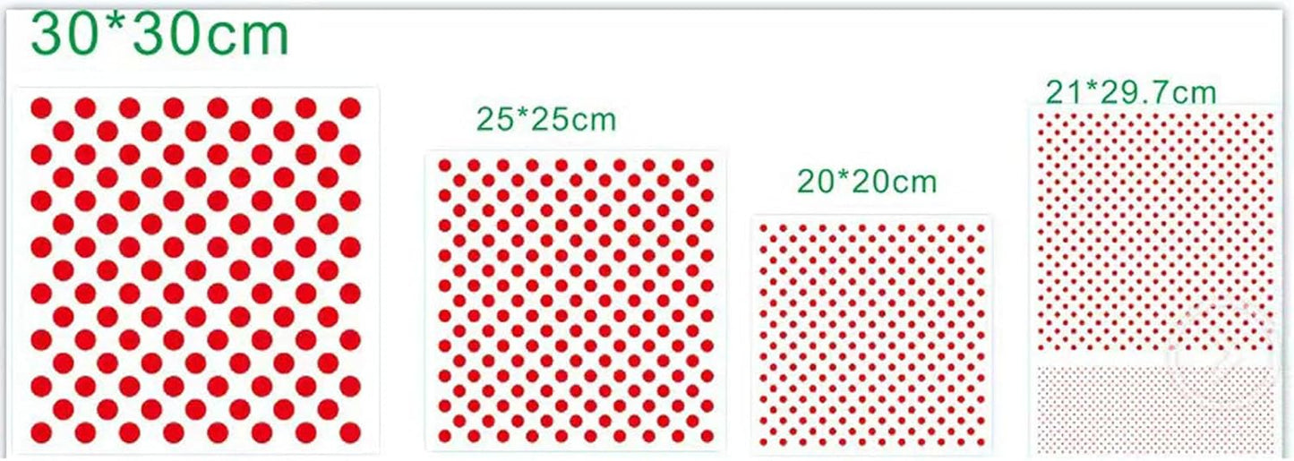 4PCS Dots Stencil 4 Sizes Polka Dot Stencils Painting Template Reusable Plastic Starburst Stencils for Painting on Wood Wall Decor