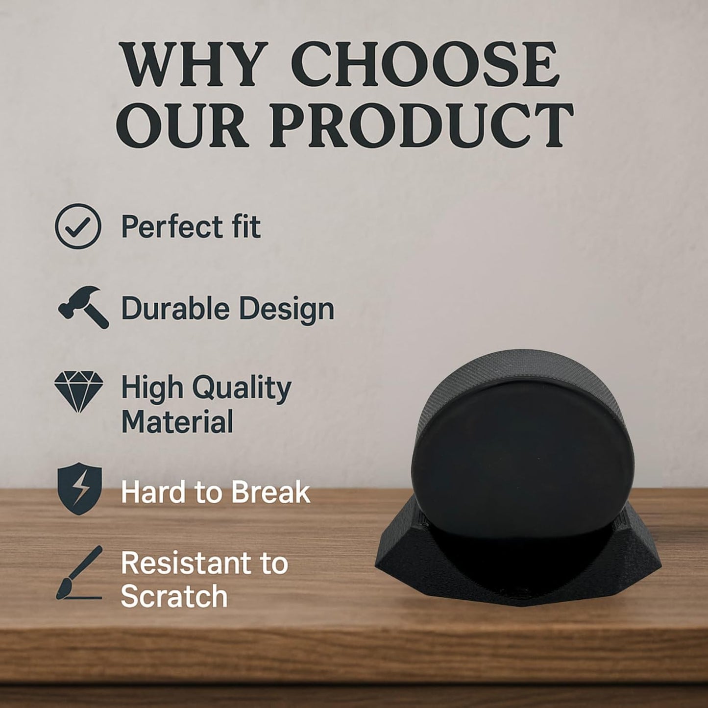 Hockey Puck Display Stand| Hockey Puck Holders| Autographed Puck & Memorabilia Display Stand | 3D Printed Non-Slip Plastic Display Stand | Made in USA