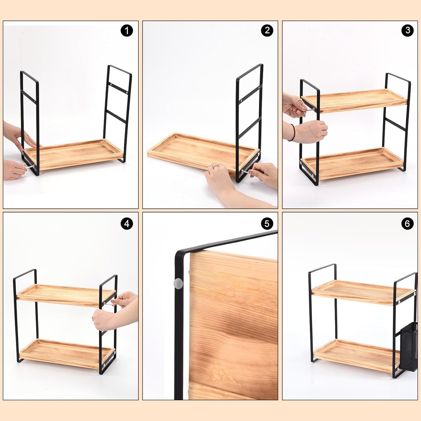 LEMIKKLE Coffee Bar Accessories and Coffee Mug Cup Holder, kitchen organizers and storage,Spice Rack Organizer for Countertop,Kitchen(basket)