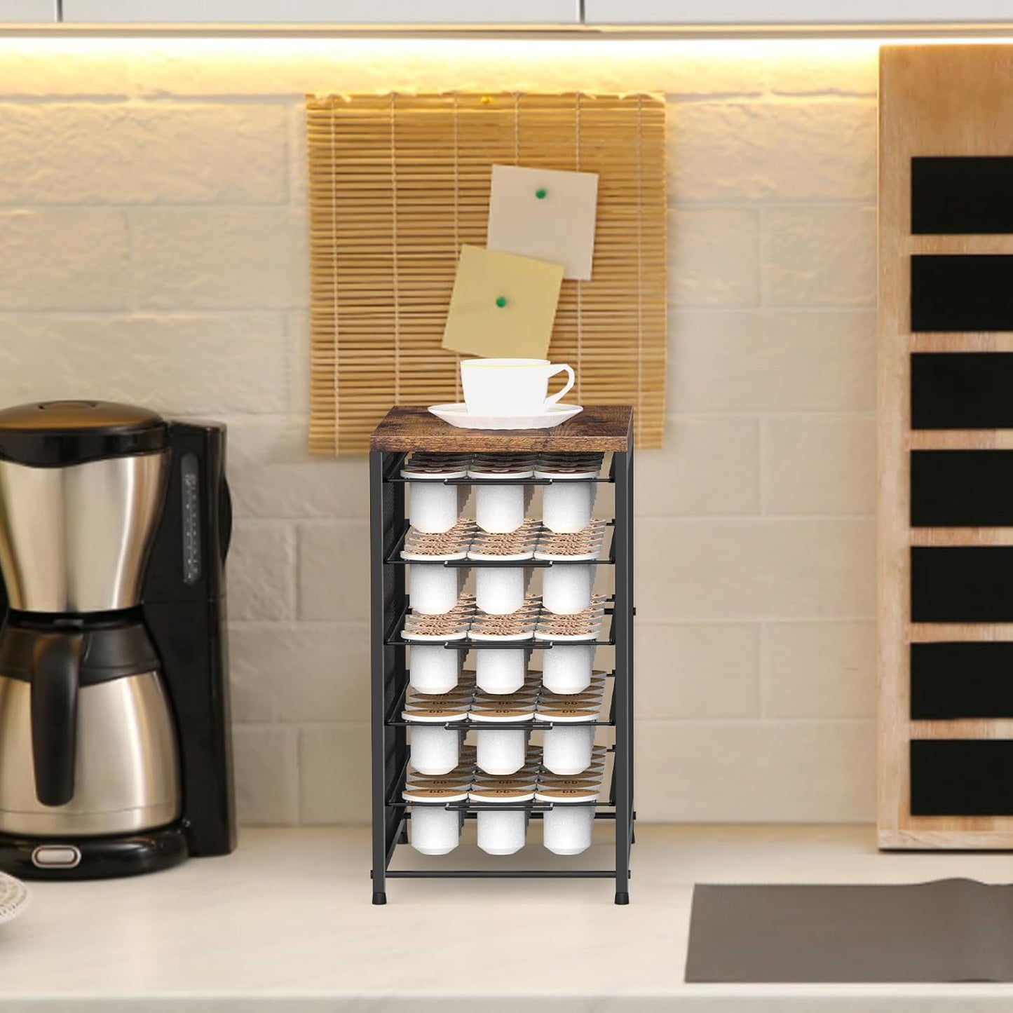 NANANARDOSO Coffee Pod Holder for Counter, 5 Tier Coffee Pod Drawer for Keurig Pod Storage Drawer Holder, 90 Capacity Pods Storage Organizer Cups Capsule with Sliding Baskets for Coffee Station