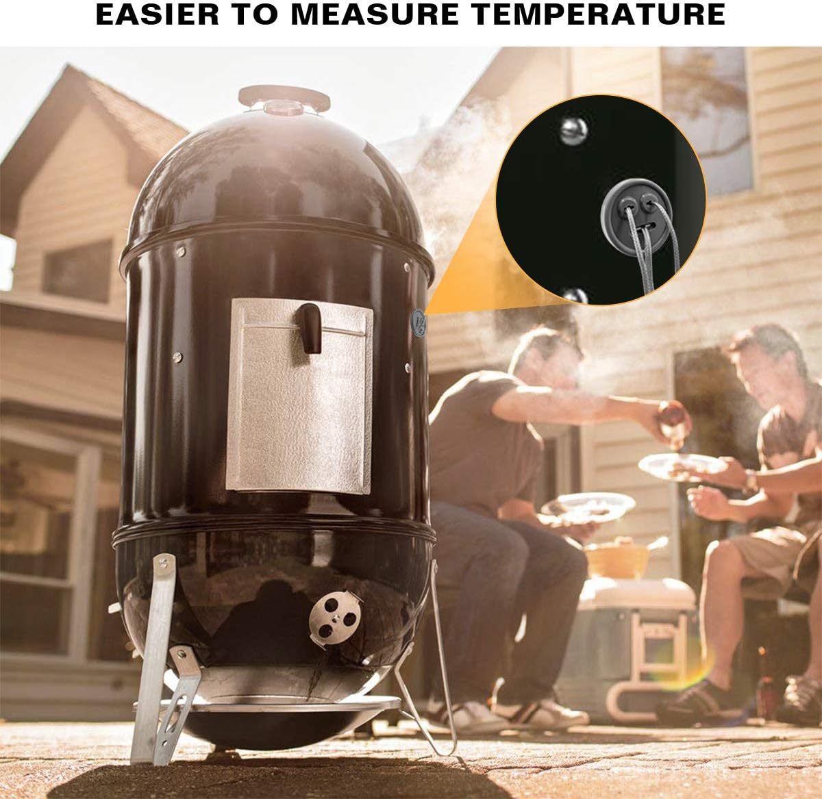 5 Pack Meat Thermometer Probe Grommet for Grills, Compatible with Weber 85037 Smokey Mountain Cookers, and Other Grill DIY Probes Port, Replacement Accessories