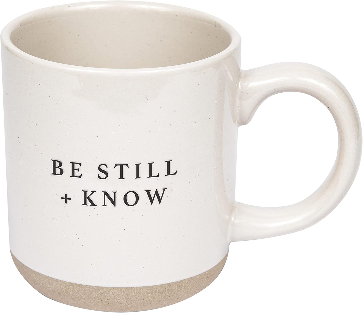 Sweet Water Decor Be Still and Know Mug - Religious Christian Coffee Mug - Inspirational Bible Verse - 14oz Stoneware Coffee Cup - Microwave & Dishwasher Safe
