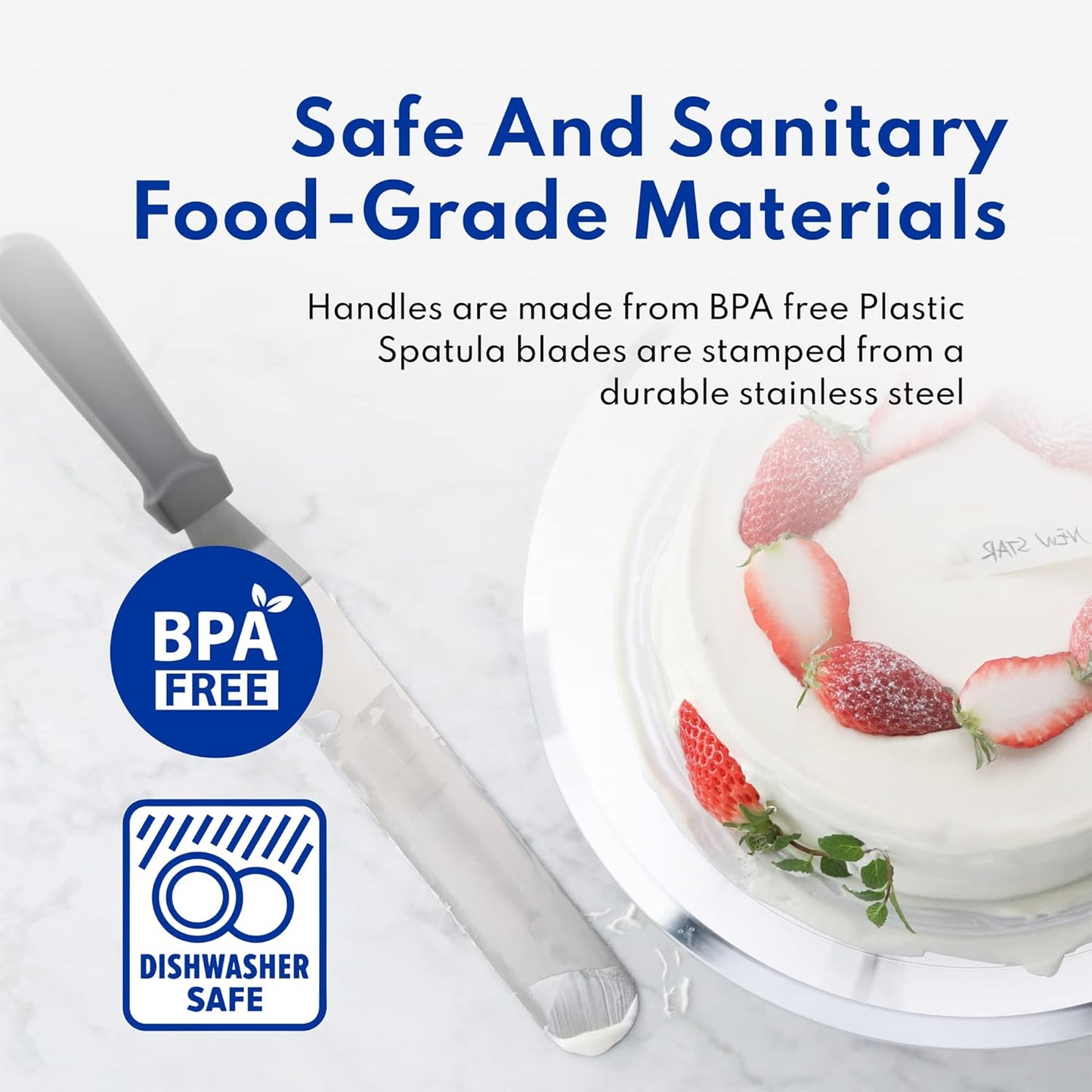 New Star Foodservice 38156 Angled Icing Spatula, 6-Inch Blade, 11-Inch Overall, Silver