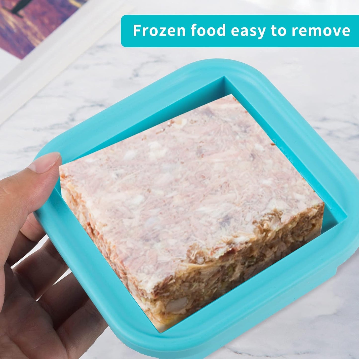 Silicone Freezing Tray with Lid - 2-Cup 2 Pack Freezer Containers,Make 1 Perfect Freezing,Storing Soups, Foods, Stews, Dips or Sauces Simple and Convenient Color Aqua