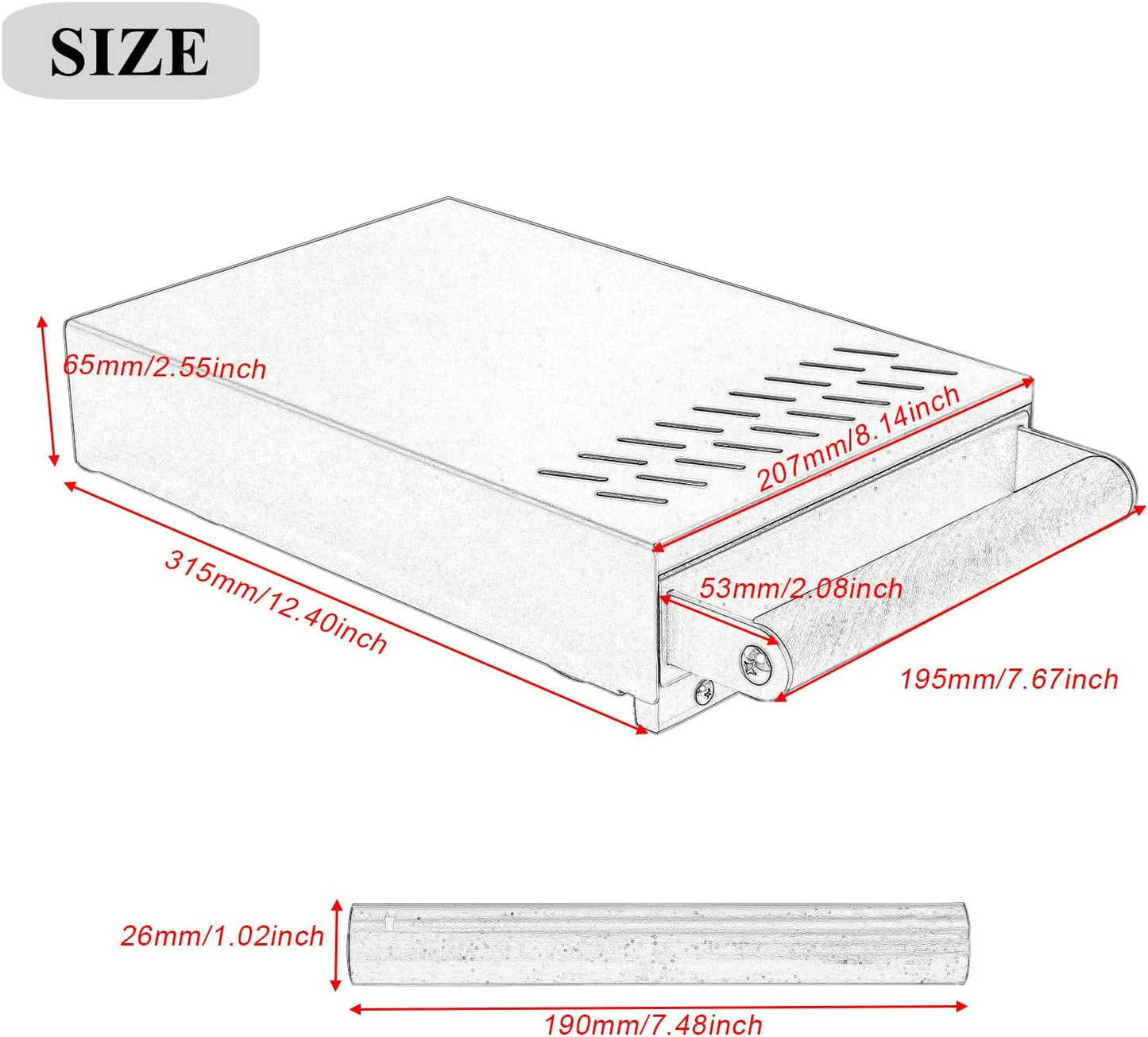 Espresso Knock Box Drawer,Stainless Steel Detachable Coffee Pucks Knock Container, Shock-Absorbent Durable Barista Style Knock Box, Removable Knock Bar,Wood handle and Non-Slip Base (Black)